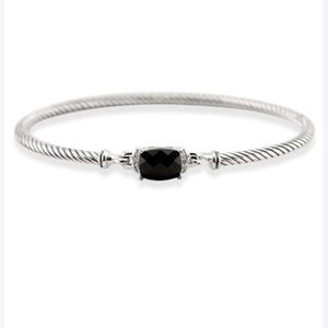David Yurman Wheaton Cable Black Onyx Diamond Bracelet